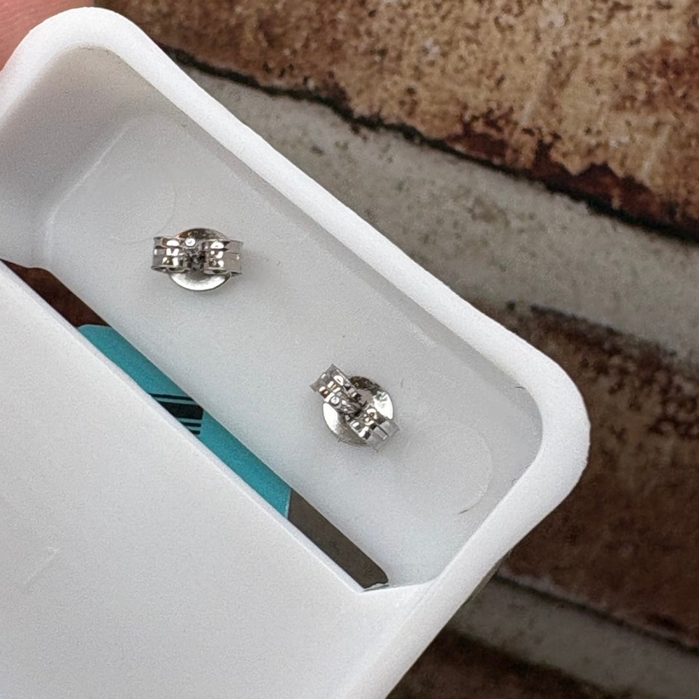 Dusty Blue Moissanite Stud Earrings 0.88 CT (5.0mm) 925 Sterling Silver NEW - Picture 3 of 3